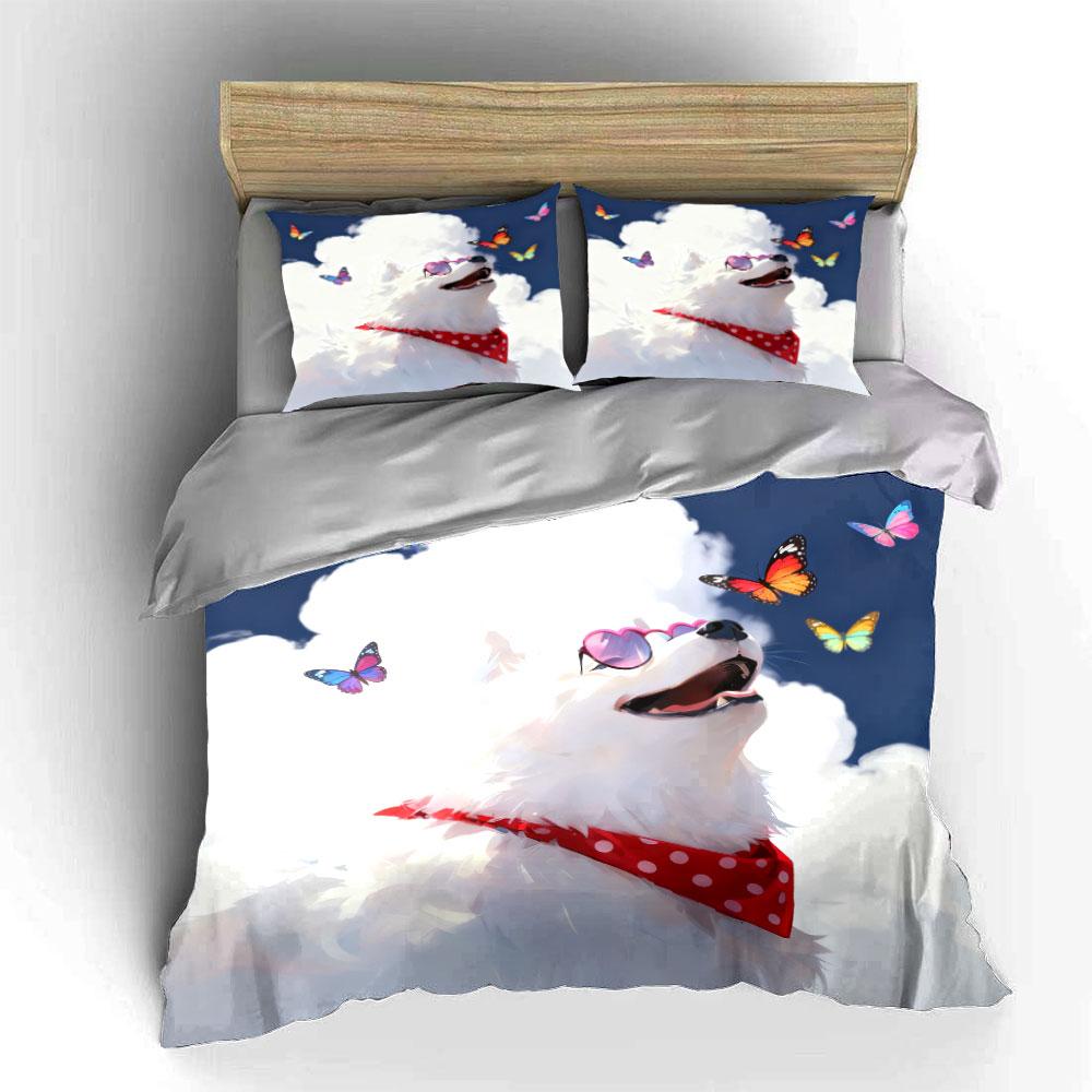 Dog Accessory Set Outdoor Fun Soft Comfortable Duvet Cover Bedding Set Included 1*Duvet Cover & 2*Pillowcases, Gift