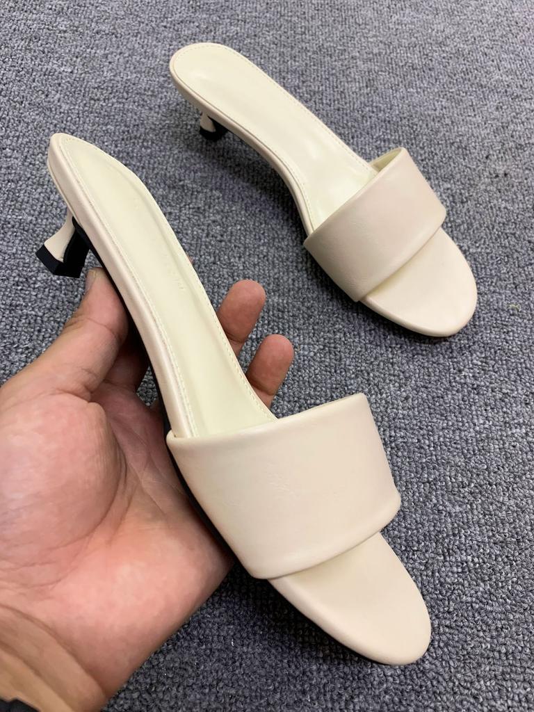 Spot Second Hair! Grape Mother with the Same T * Row Style Minimalist Temperament Versatile Silk Elegant Kitten and Slippers Woman