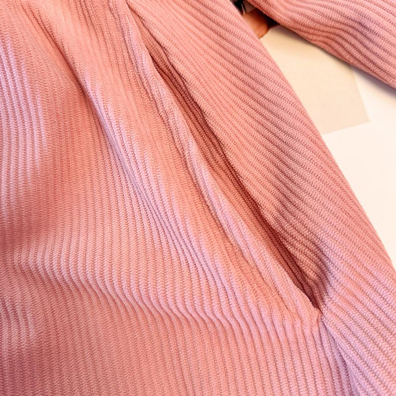 Plus-size Women's Autumn and Winter New Laid-back Style Loose and Versatile Corduroy Dress