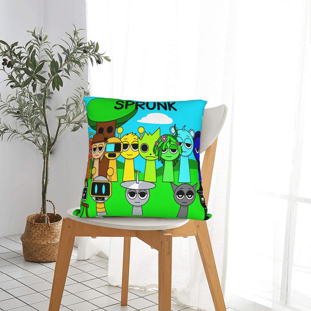 Sprunki Game Square Pillowcases Polyester Couch Anime Music Cushion Case Cute Decorative Pillowcase 40*40