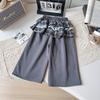 Girls' Korean Style Three-Piece Outfit: Fashionable Vest, Base Shirt & Long Pants for Autumn & Spring (AQB005)