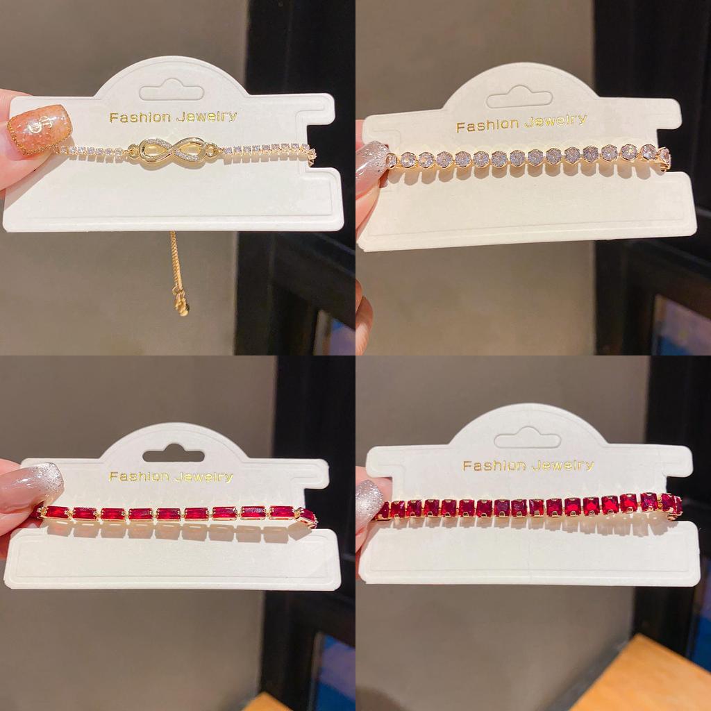 Light Luxury Female Geometric Oval Bracelet With Gold Plated Zirconia Design