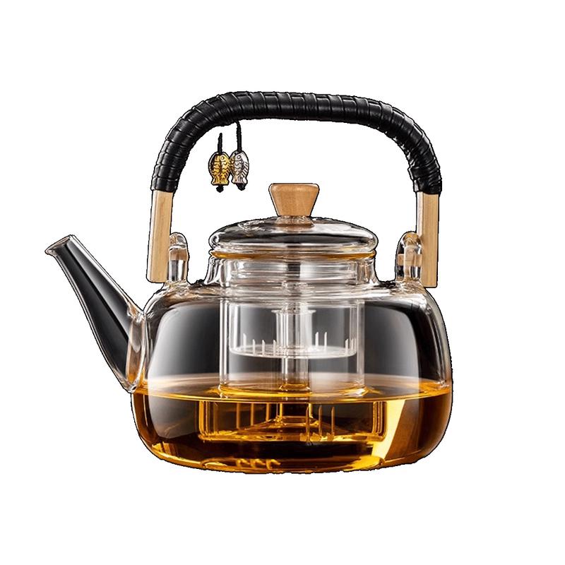 Handcrafted Zisha Purple Clay Teapot with Lifting Handle - 1000ml