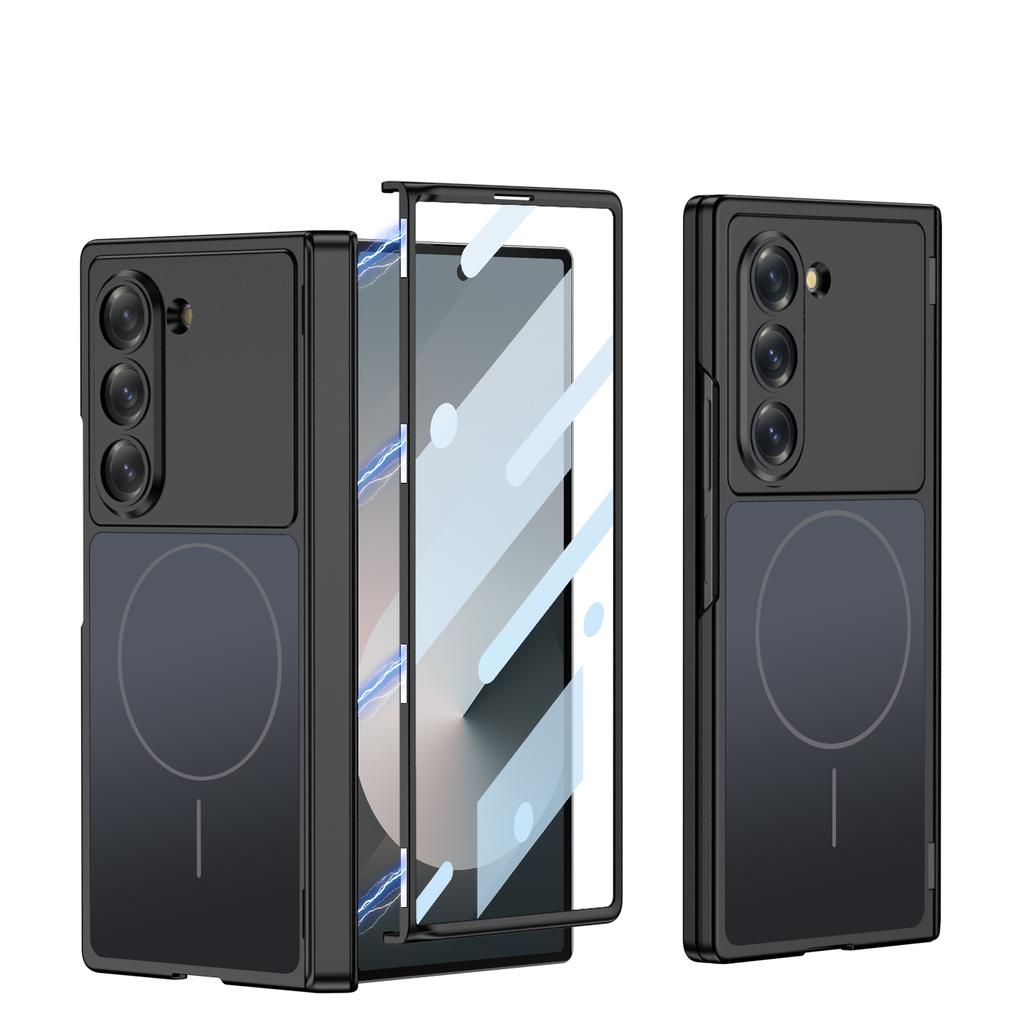 For Magsafe Phone Case for Samsung Galaxy Z Fold 7 6 FoldMatte Hinge with Mirror Film All-inclusive Shockproof Protection Cover