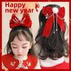 NEW Chinese Style Children's New Year Hair Clip Red Top Clip Hair Clip Girls' Headwear Princess Butterfly Clip Hair Accessory