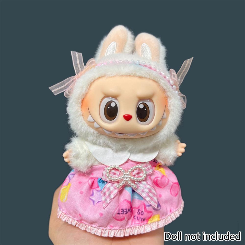 For 17cm Labubu Doll Clothes Fashion Clothes Hoodies Dresses Doll Clothes Color Match Shirts Dolls Accessories Cute Decoration Little Clothes