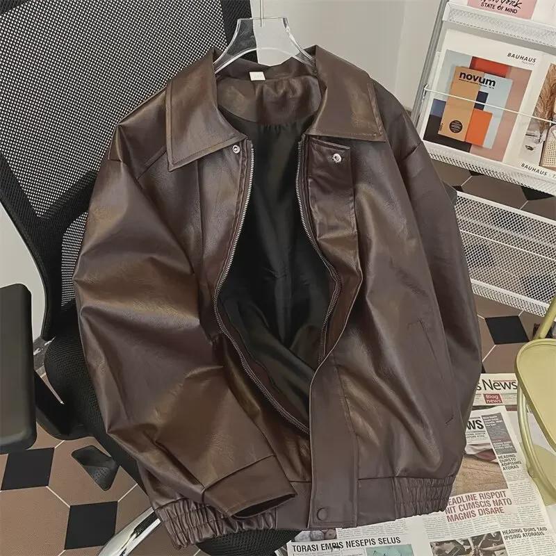 Autumn Hip-Hop Retro Motorcycle Leather Jacket: Trendy Unisex Style