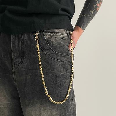 Vintage Punk Beaded Pants Chain For Men Cool Versatile Jeans Chain Goth Hip Hop Trousers Chains Clothing Accessories Gifts