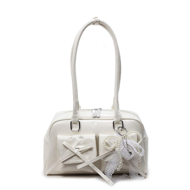 2025 new French ballet style bow sweet cool underarm Boston bag large capacity casual temperament shoulder bag