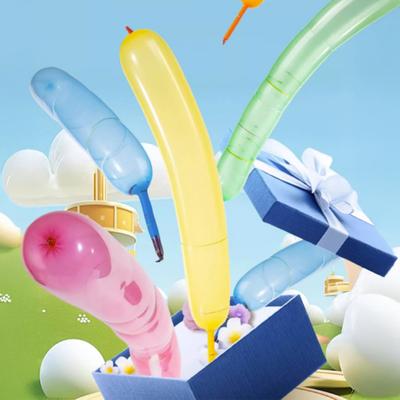 Yousheng Long Latex Balloons with Pump Flying Screaming Rocket Balloons Colorful Spiral Balloons for Parties Birthdays Events
