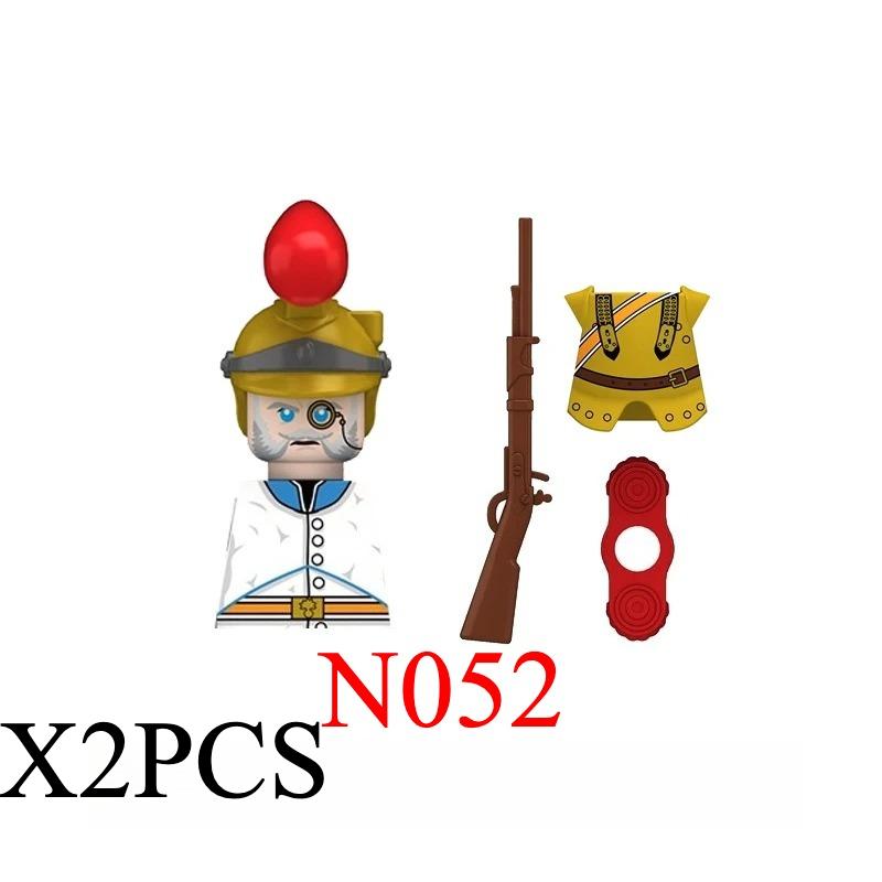 Medieval Napoleonic War Soldiers Figures Military MOC Building Block Knights British French Fusilier Rifles Weapon Kids Toy B08