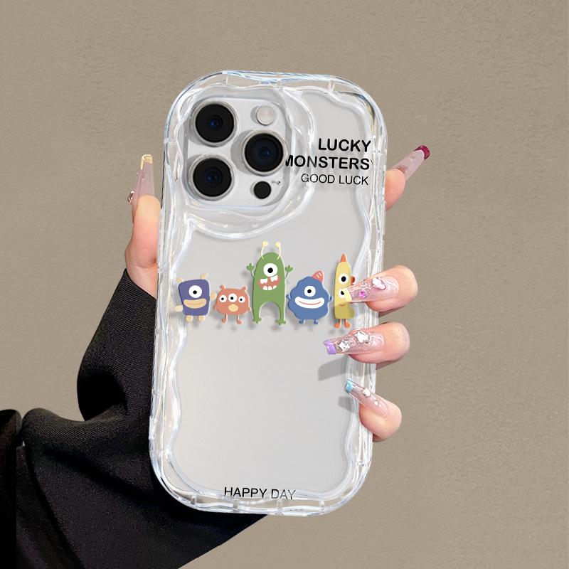 Monster Collection Transparent Anti-Fall Case for iPhone 15 Pro Max, 14/13, 12/21PLUS