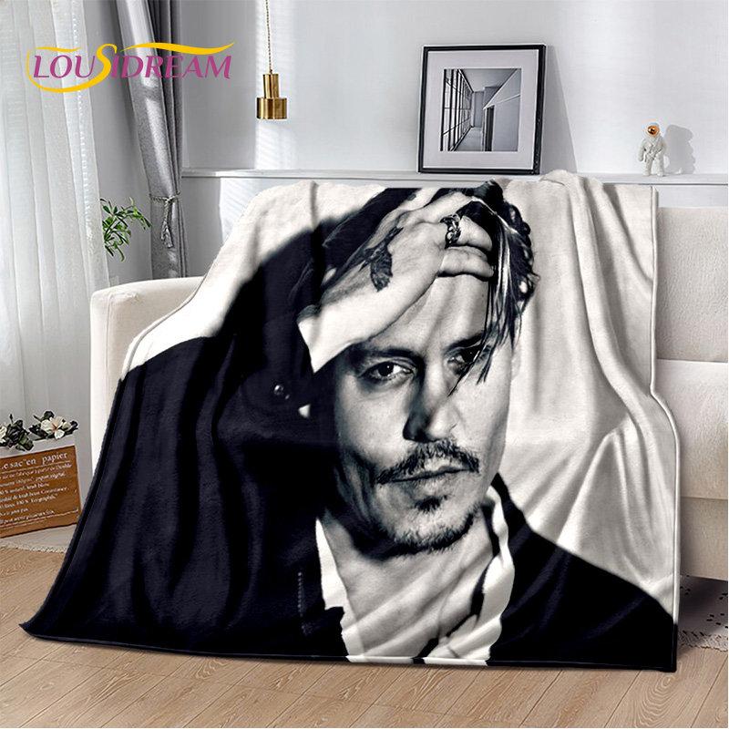 

3D-печать Мягкое плюшевое одеяло серии Джонни Деппа, фланелевое одеяло, плед для гостиной, спальни, кровати, дивана, чехла для пикника 75x90cm