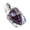 Chevron Amethyst Gemstone 925 Steling Silver Jewelry Pendant 2.29" H1y87