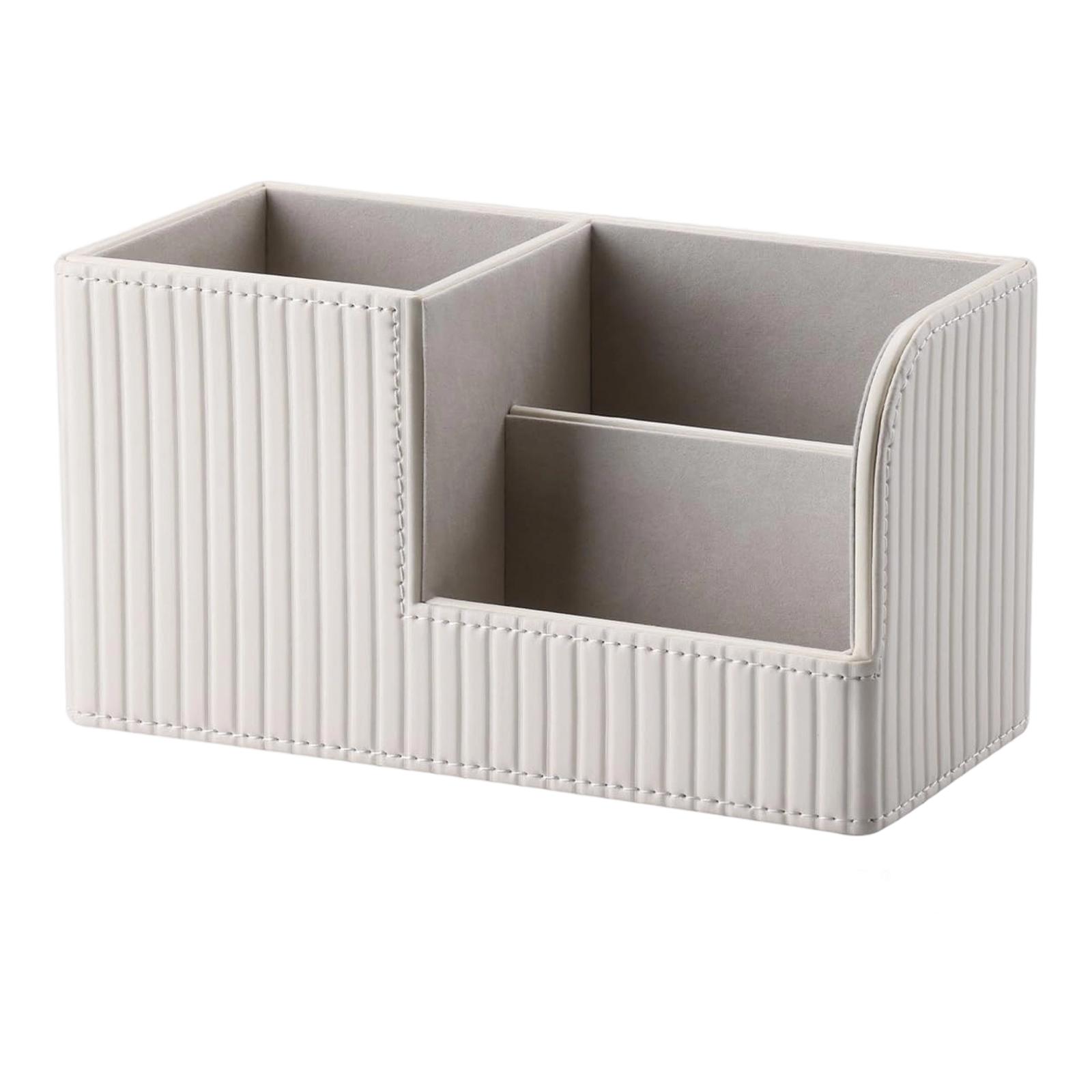 Desk Pen Storage Box Worker Supplies, Multifunctional Leather Storage Box One Size белый