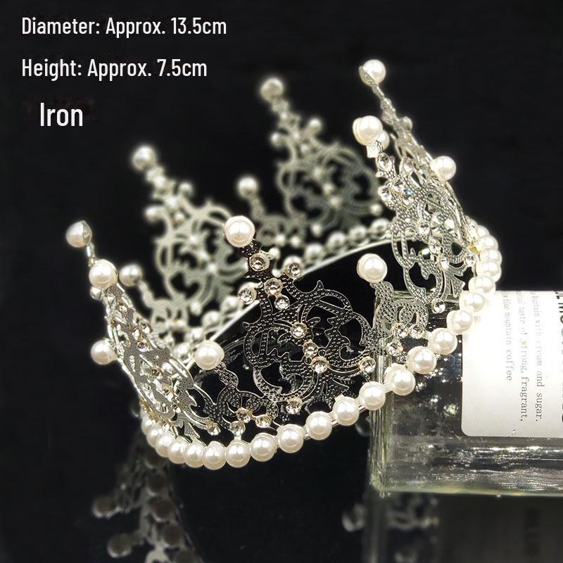 Queen Crown Cake Decoration with Lace, Pearls, and Baby's Breath for Birthdays