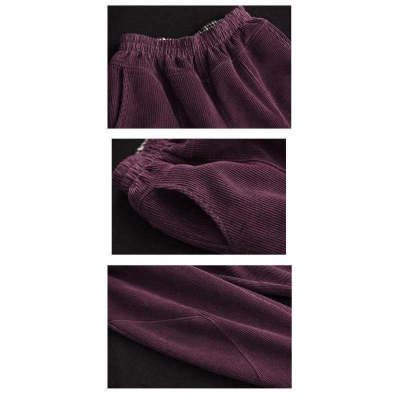 Corduroy  Autumn Winter Pants Casual High Waist Warm Women Pantalones Vintage Ankle-length Jogger Fashion Trousers