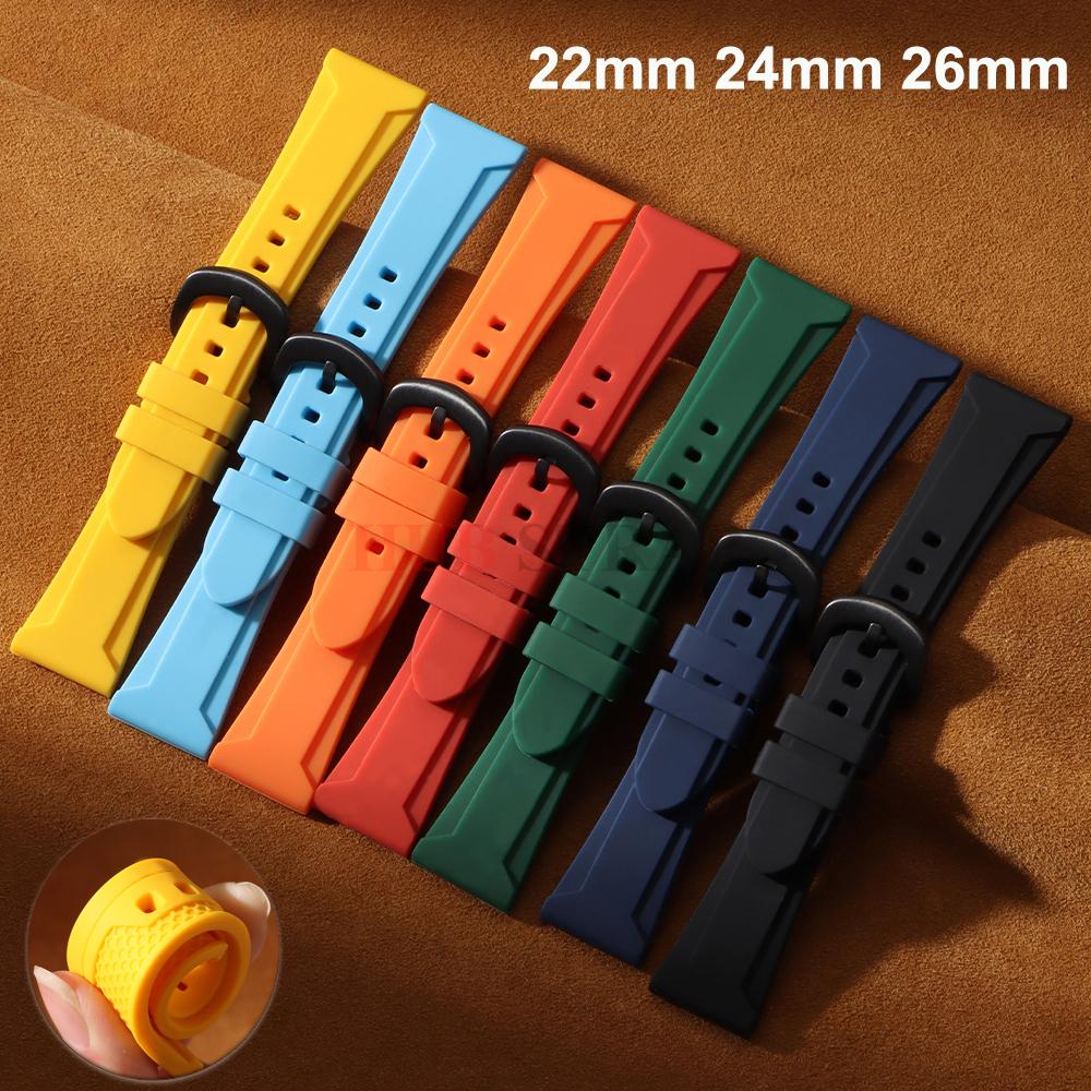 Premium Silicone Watch Band 22mm 24mm 26mm Sport Rubber Driving Watch Strap Waterproof Replacement Watchband for Seiko for Men