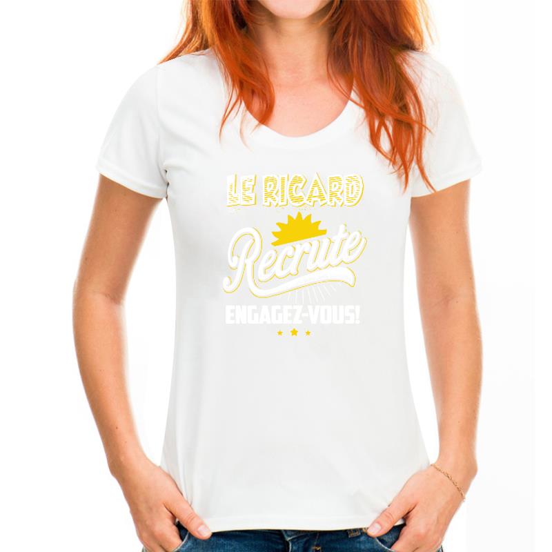 

Men‘s’ T Shirt Summer Le Ricard RECRUTE ENGAGEZ-VOUS Women T-Shirt S