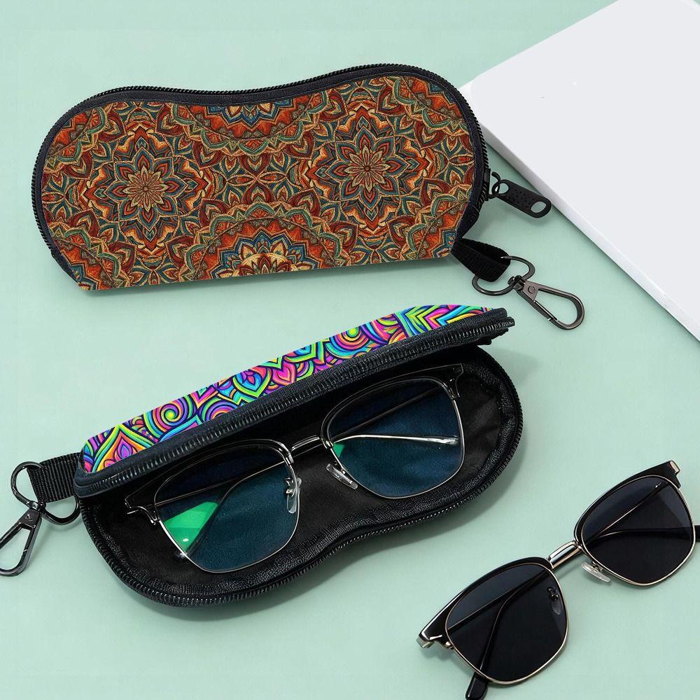 Tragbare Weiche Neopren-Sonnenbrillenetui Reißverschluss Ultraleichte Brillenetuis Glatt mit Gürtelclip Brillenetui für Männer Frauen