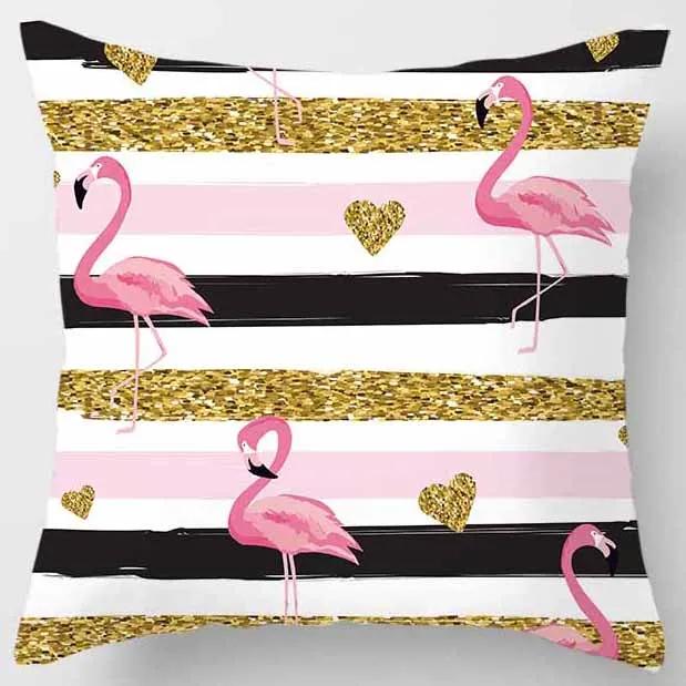 Yellow and Pink Pattern Square Pillowcase Home Decoration Cushion Cover