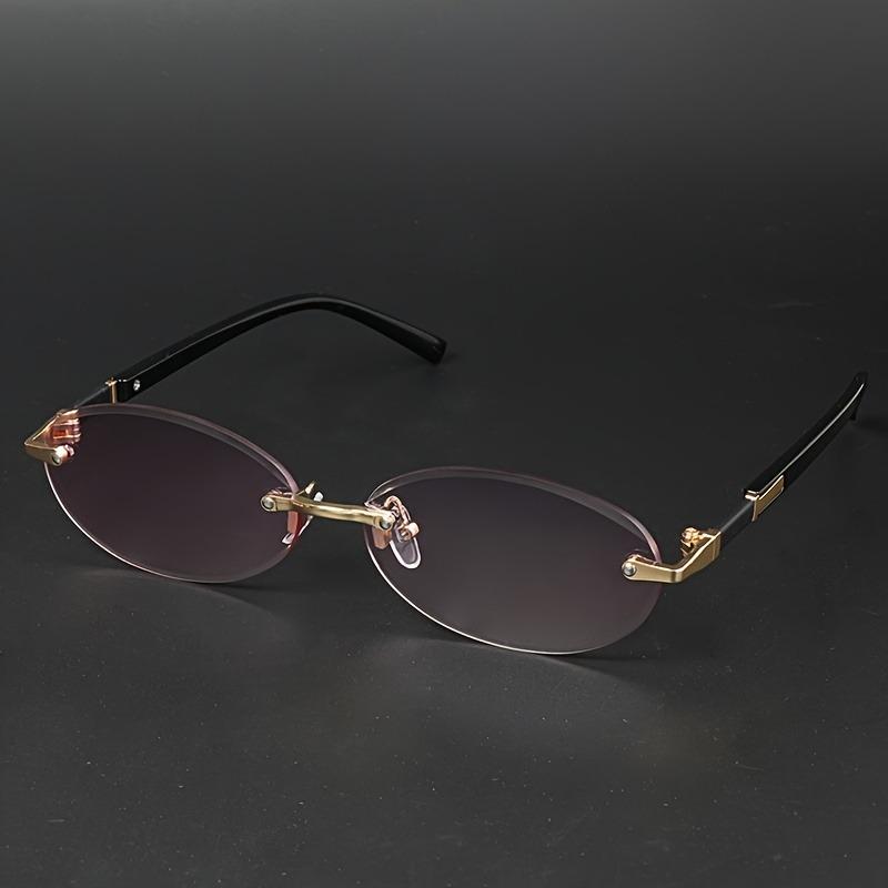 Frameless Fashion Oval Small Frame Glasses Suitable for Daily Wear By Men and Women