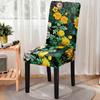 Flower Group Printed Spandex Anti -Dirty Elastic Seat Cover Removable High Back Dining Chair Cover Washable Kitchen Stools