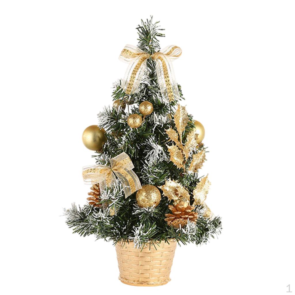 Tabletop Artificial Christmas Tree Ornaments DURABLE 15.7 Golden