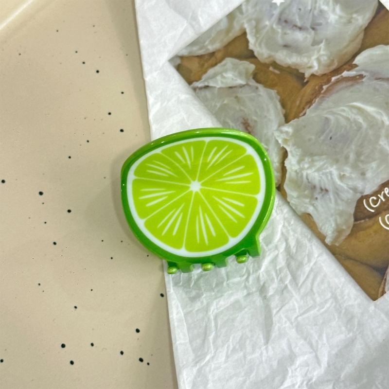 Slip proof Hair Clips Acrylic  Half Up Hair Accessories With Fruit Theme For Sports Travel Daily Use