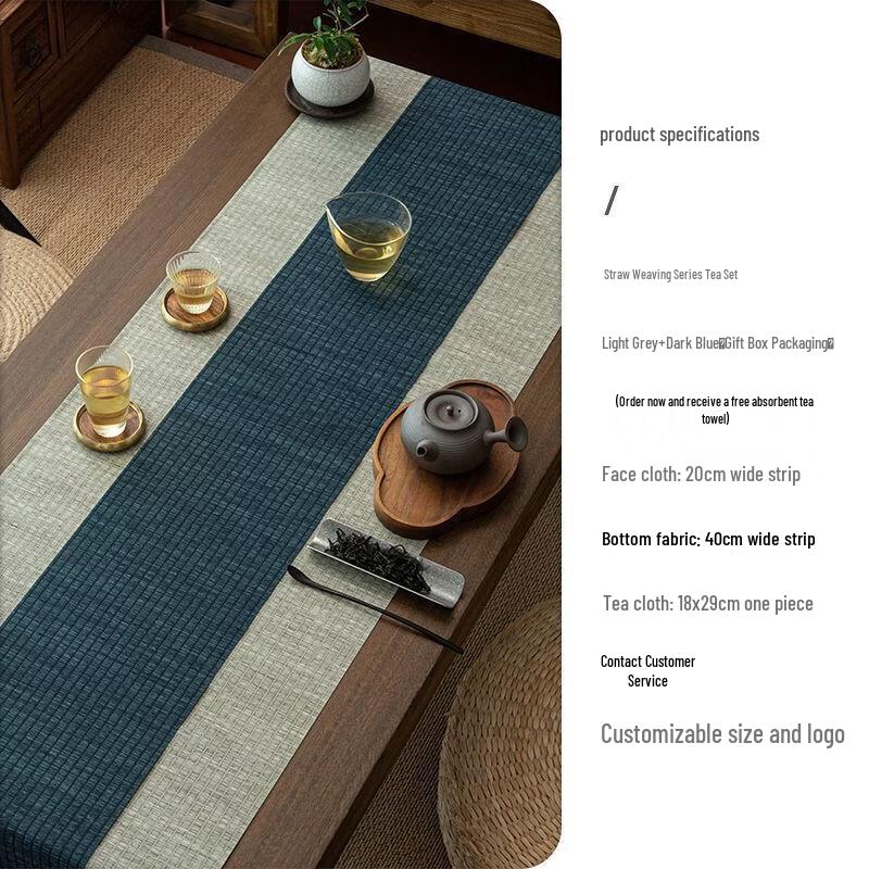 Chinese Style Waterproof Straw Woven Tea Mat