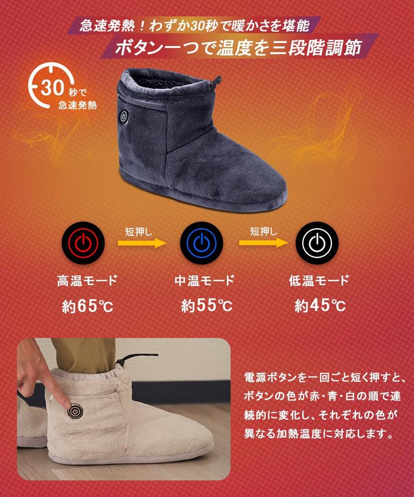 Electric Slippers Foot Walkable Foot Fast 3 Temperature 2 X 8000mAh Up To Hours Continuous Energy Cold Warmer, Warmer, Heating, Settings, Batteries,