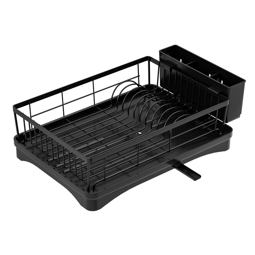 Geschirrabtropfgestell für die Küche - Geschirrständer, Multifunktionales Geschirrabtropfgestell für die Küchenarbeitsplatte, Rostfreies Abtropfgestell mit Besteckhalter