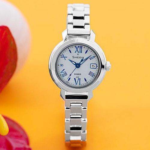 Casio SHEEN Series Unisex Solar Wrist Watch - Blue / Silver SHS-D300CGL-7BJF SHS-D400CGL-7AJF SHS-D400M-7AJF SHS-D400CGM-4AJF SHW-5300D-2AJF