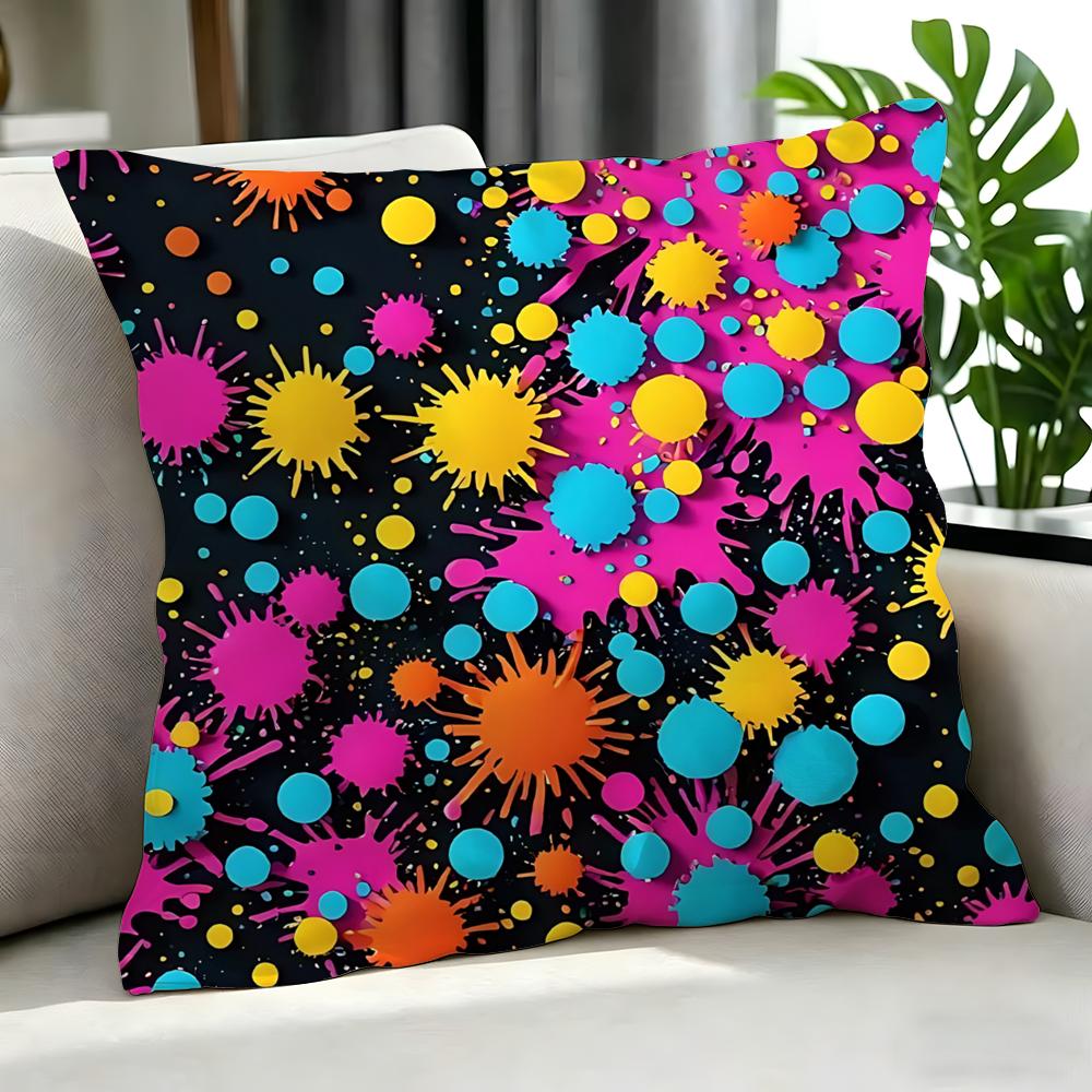 CColor Splash Graffiti Allover Print Cushion Cover Cushion Cover Set Pcs x x x Pillowcase Decorative Sofa HomeDecor