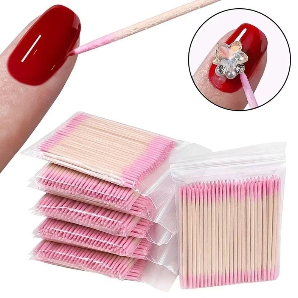 200 pcs Precision Pointed Tip Cotton Swabs Disposable Makeup Applicators Makeup Eyeliner Correction