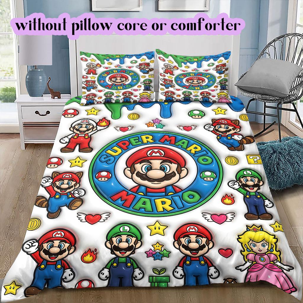 Mario anime character Soft and Comfortable Duvet Cover, Children's Bedding Set Gift, Extra Large Size, Various Sizes Available