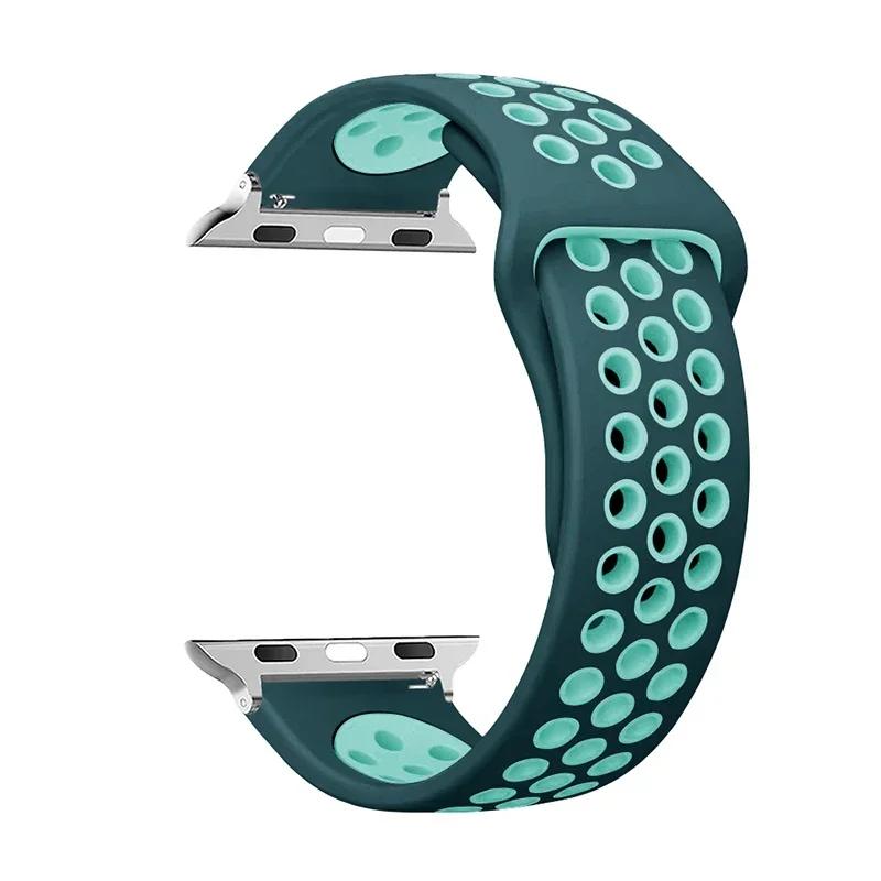 

Спортивный ремешок-петля Для ремешка для Apple Watch Ultra 2 49 мм 44 мм 40 мм 41 мм 45 мм 42 мм 38 мм Силиконовый браслет для iwatch серии 9-8-7 6 5 4 SE 42 44 45 49 mm M-L