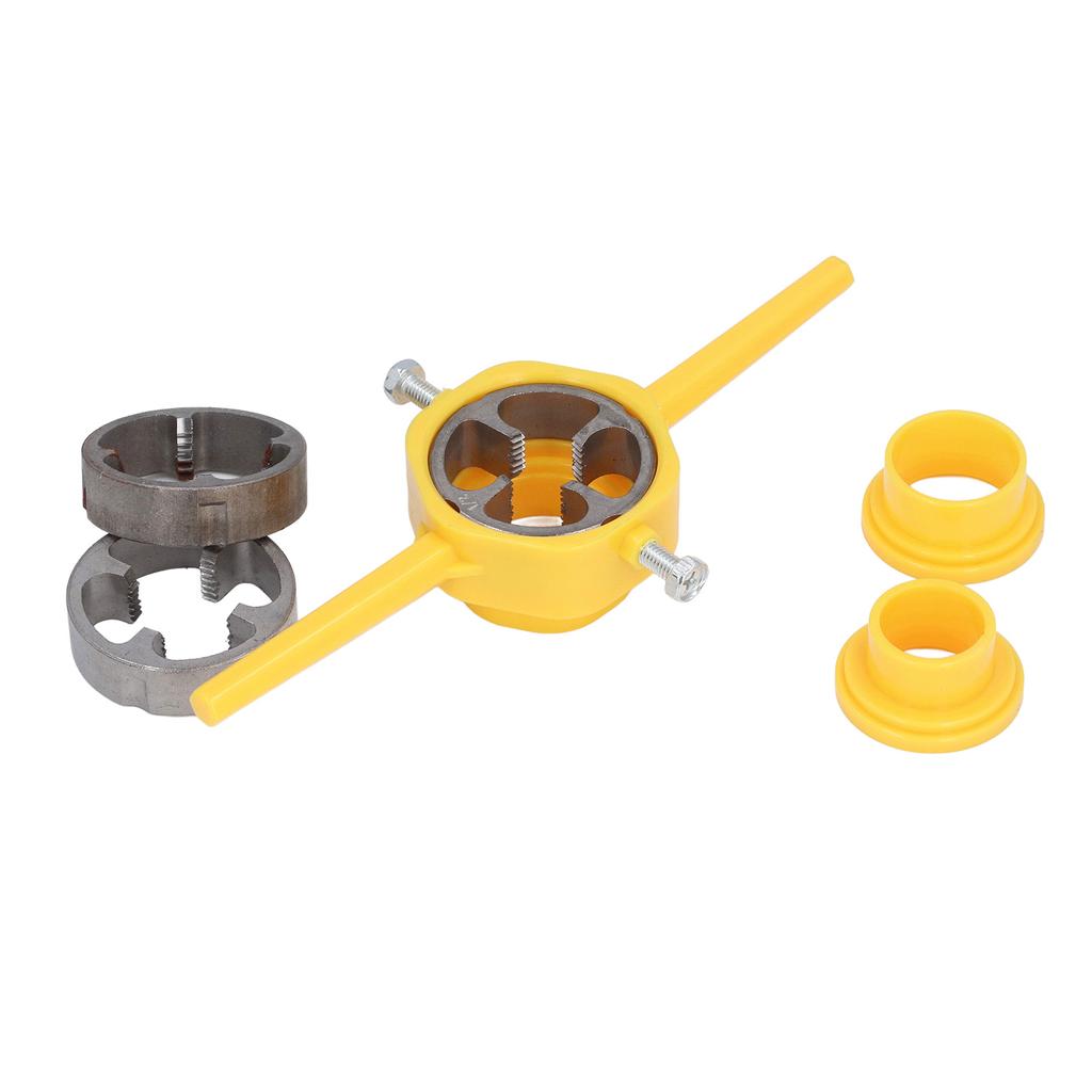 Pipe Threader Plumbing Tool ABS and Alloy Steel PVC Thread Maker Tool with 1/2in 3/4in 1in NPT Dies