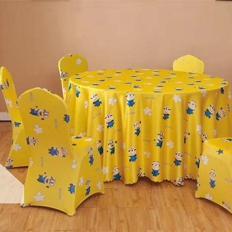 Hotel Chair Cover Household Stool Cover Restaurant Banquet Cartoon Theme Universal Baby Chair Cover Non-Slip