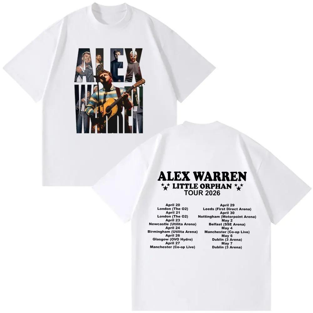 Unisex Women Fashion Hiphop Tshirt Singer Alex Warren 2026 Tour Print Tshirts Summer Cotton Loose Casual Tshirts Streetwear Y2K