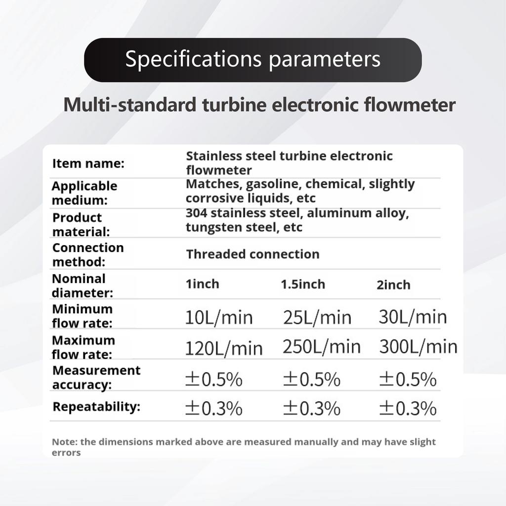 Digital Turbine Flow Meter Stainless Steel 1 1.5 2 Inch Electronic Water Urea Flowmeter with LCD Display Totalizer
