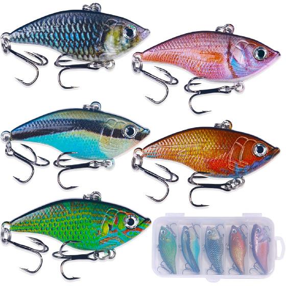 Lipless Crankbait, Rattle Trap Fishing Lures for Freshwater Saltwater, Lipless Crankbaits for Bass Fishing Lure Set for Bass Trout Walleye Redfish