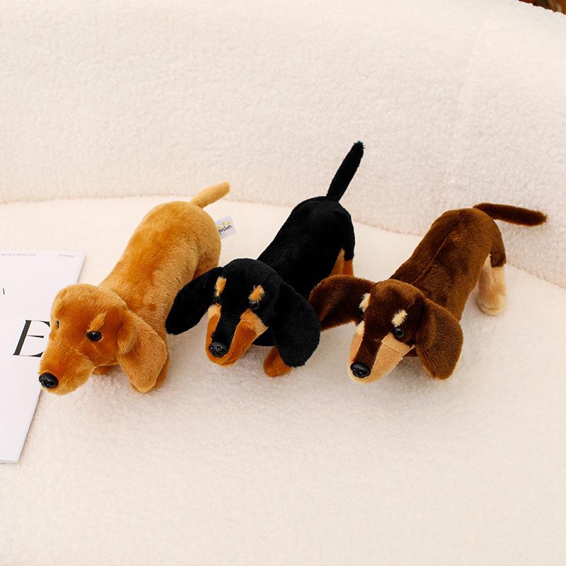 Cute Simulation Dachshund Doll Plush Toy Puppy Dog Doll Children Soothing Rag Doll Male Birthday Gift