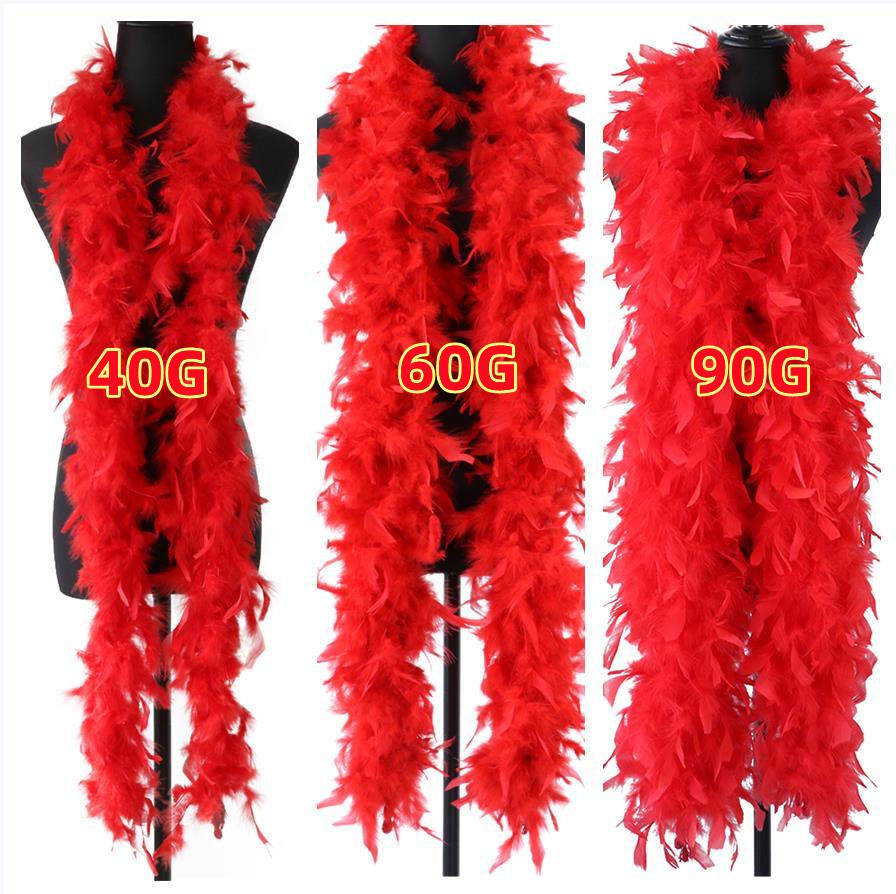 DIY Pink Turkey Feather Boa 2 Meter 40g 60g 90g Fluffy Chandelle Feathers for Carnival Party Dress Clothes Costume Scarf Shawl