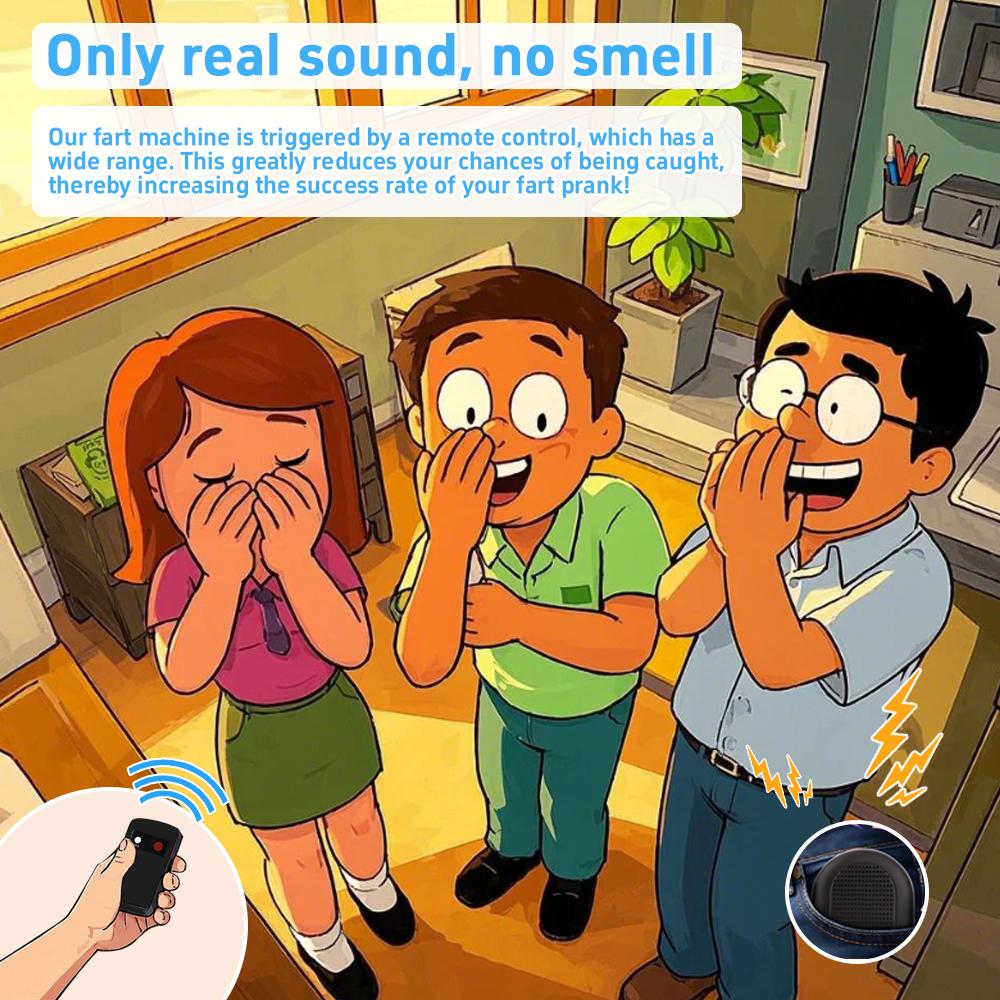 Portable Fart Machine Novelty Toy Realistic Sounds Remote Controlled Fart Prank Toy for Adults чёрный