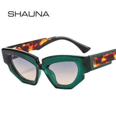 SHAUNA Fashion Double Color Women Polygon Cat Eye Sunglasses Retro Gradient Men Trending Shades UV400 Sun Glasses