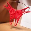 Seksikas läbipaistev tikandid lilledega pitsist stringid metallist sõrmus vibusõlme dekoor Avatav jalgevahe Madala kõrgusega õhukesed püksid