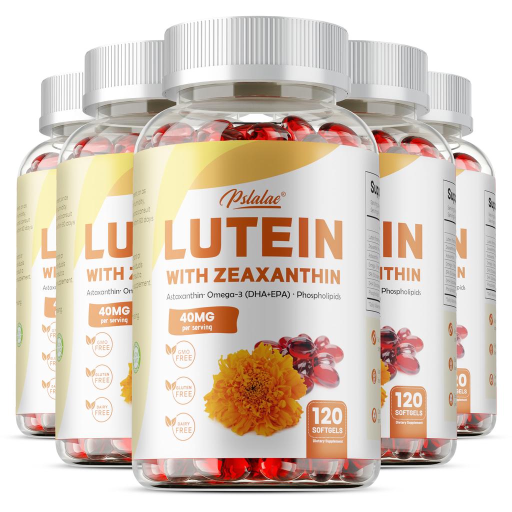 High-content Lutein and Zeaxanthin Soft Capsules, 40mg, Natural Plant Extract Nutrition, Suitable for Adults.