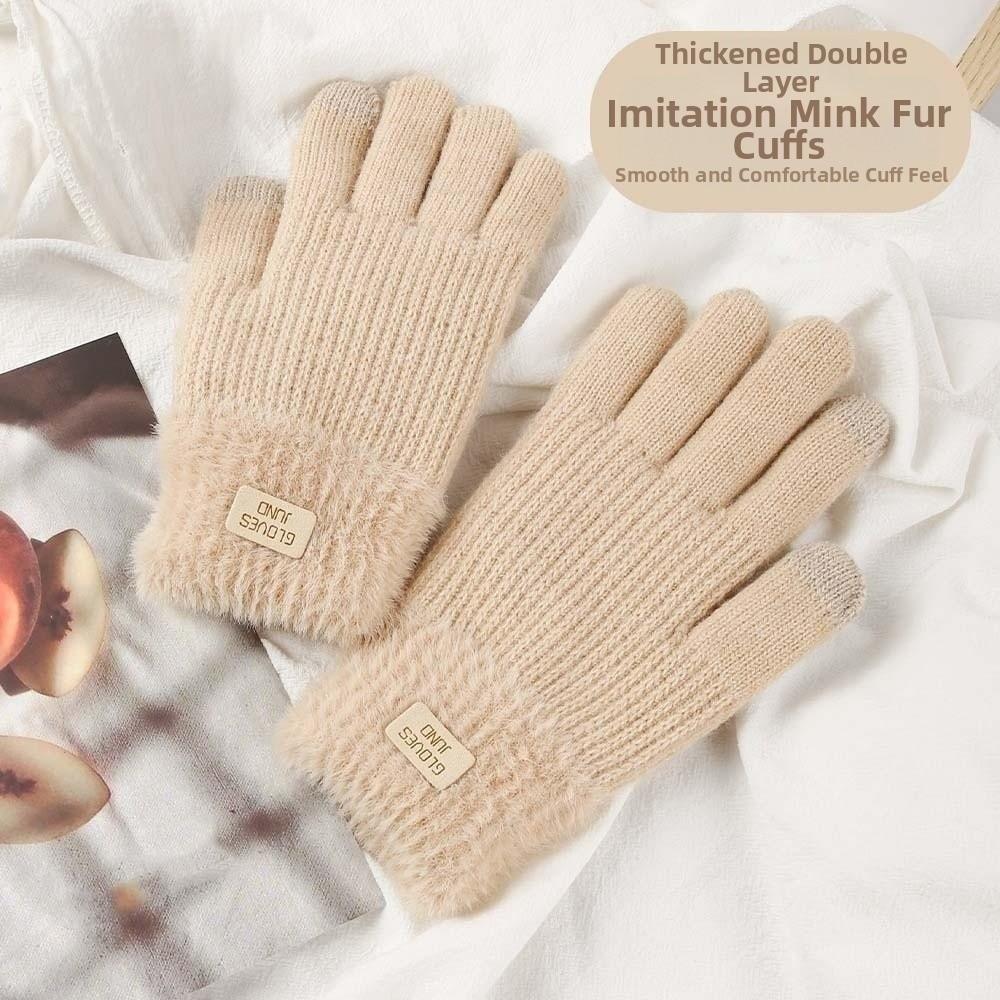 Windproof Knitted Gloves  Anti-cold Mittens Cute Winter Gloves  Outdoor