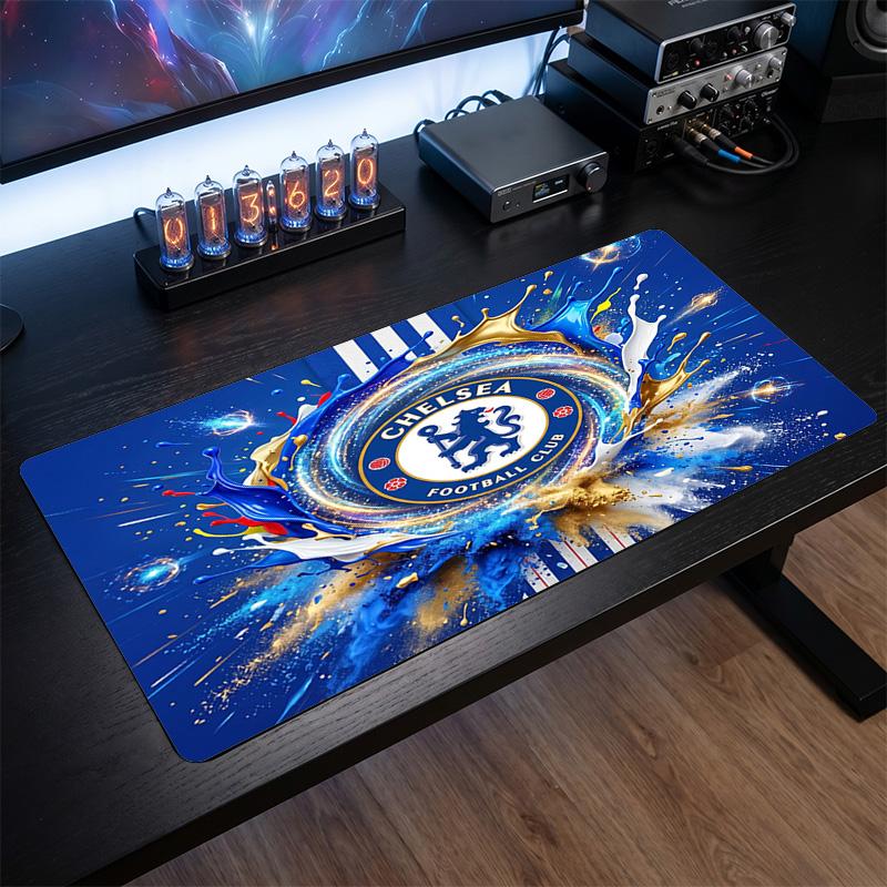 Tappetino per Mouse Grande Stampato Chelsea FC, Tappetino da Scrivania Gaming Morbido in Gomma Antiscivolo per Decorazione Ufficio Laptop Computer